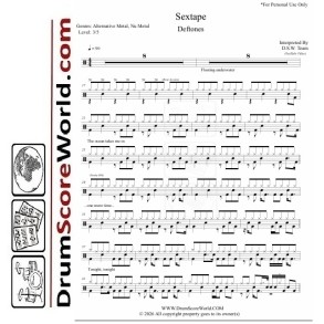 Deftones - Sextape - Drum Sheet + Play-Along Track